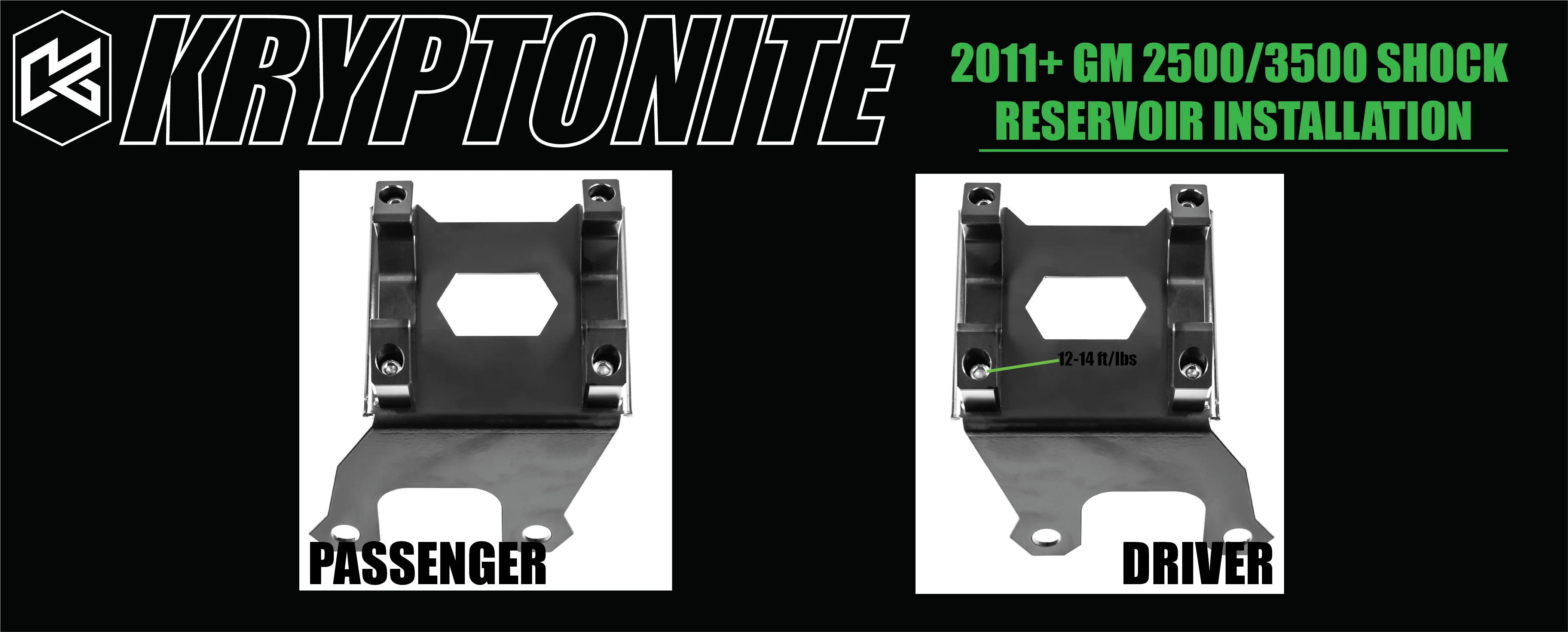 Kryptonite Death Grip Front Shock Reservoir Mount Kit for 2011+ Chevy/GMC 2500HD/3500 - Image 4