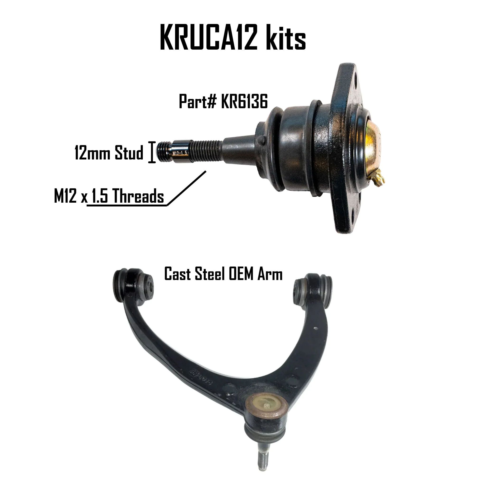 Kryptonite Upper Control Arm Kit for 1/2 Ton 6-LUG Chevy/GMC Trucks 2007–2018 - Image 6